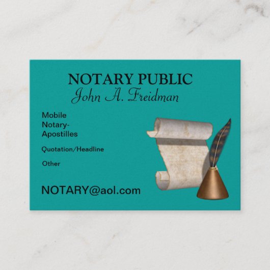NOTARY PUBLIC Visitekaartje (Voorkant)
