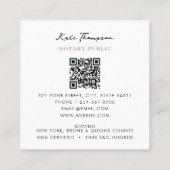 Notary Signing Agent Calligraphy QR Code Pink Vierkante Visitekaartje (Achterkant)