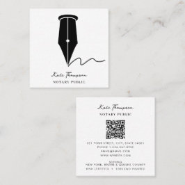 Notary Signing Agent Calligraphy QR Code Vierkante Visitekaartje