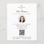 Notary Signing Agent  Modern Pink QR Code Photo Flyer (Voorkant)