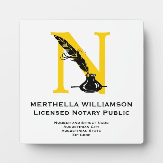 NOTARY SIGNING AGENT Monogram Fotoplaat (Voorkant)