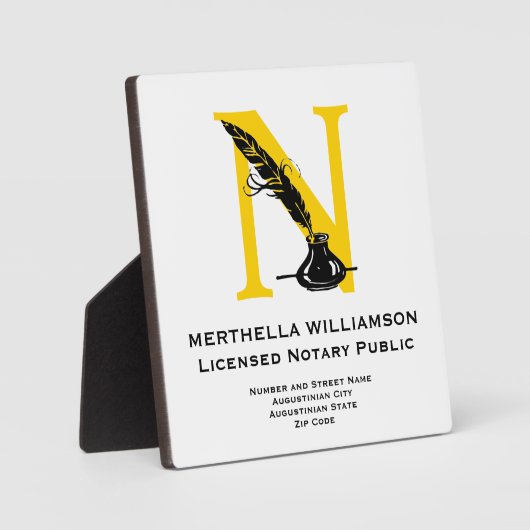 NOTARY SIGNING AGENT Monogram Fotoplaat (Voorkant)