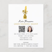 Notary Signing Agent QR Code Photo Botanical Quill Flyer (Voorkant)