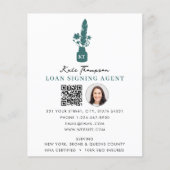 Notary Signing Agent QR Code Photo Botanical Quill Flyer (Voorkant)