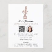 Notary Signing Agent QR Code Photo Botanical Quill Flyer (Voorkant)