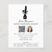 Notary Signing Agent QR Code Photo Botanical Quill Flyer (Voorkant)