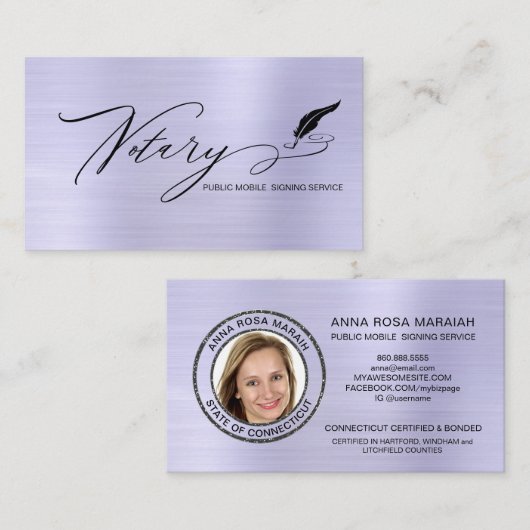 *~* NOTARY Stempel FOTO Signaleringsmiddel voor do Visitekaartje (Voorkant / Achterkant)