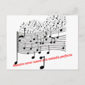 Notas de Amor: Ilustración Musical en Acuarela par Feestdagenkaart (Voorkant)