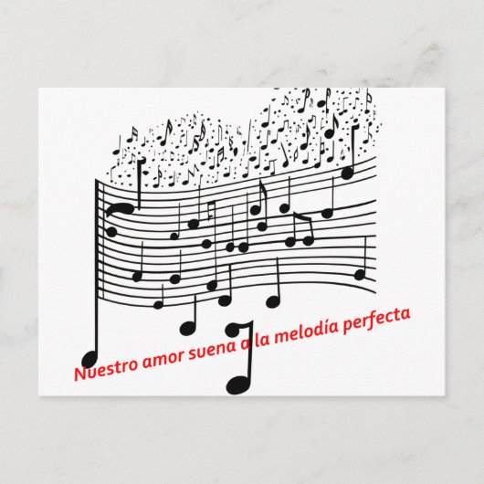 Notas de Amor: Ilustración Musical en Acuarela par Feestdagenkaart (Voorkant)