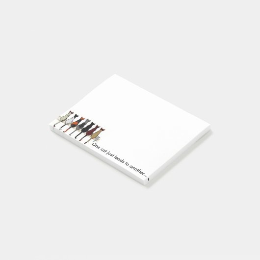 Nota's "Eén kat leidt gewoon naar een andere" Post-it® Notes (Schuin)