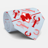 Nota's en rode monogram stropdas (Opgerold)