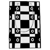 Nota's en vierkantjes zwart wit medium cadeauzakje (Voorkant)