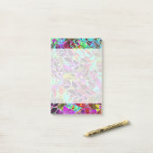 Nota's Floral Abstract Kunstwerk Post-it® Notes (Op bureau)
