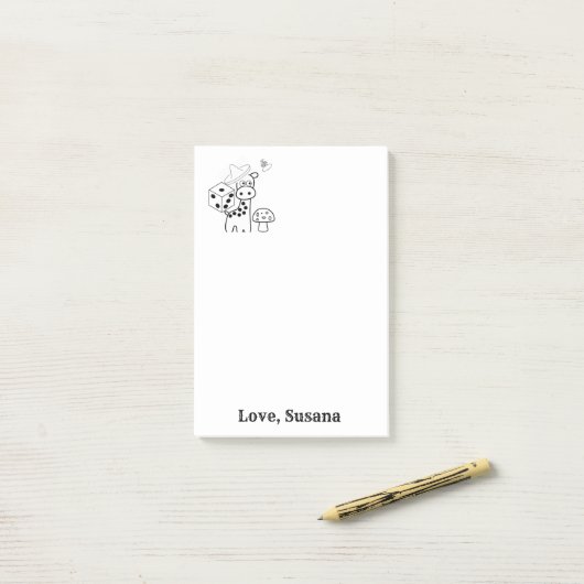 Nota's Giraffe Kleuren Post het Nota Post-it® Notes (Op bureau)