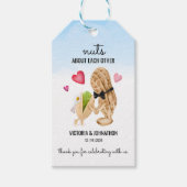 Nota's over elkaar Dank u | Weddenschap Cadeaulabel (Voorkant)