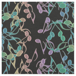 Nota's voor het Musical Notes Pattern 2 Fabric Stof