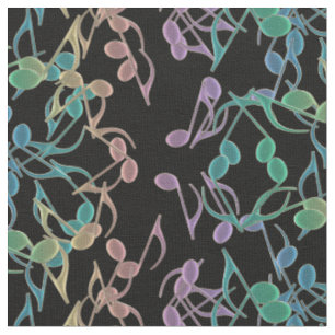 Nota's voor het Musical Notes Pattern 2 Fabric Stof