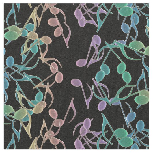 Nota's voor het Musical Notes Pattern 2 Fabric Stof (Close Up)