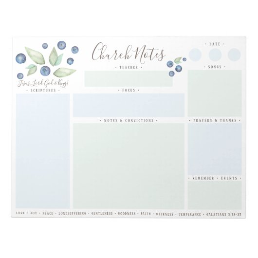 Nota's voor kerkelijke of bijbelstudie notitieblok (Voorkant)