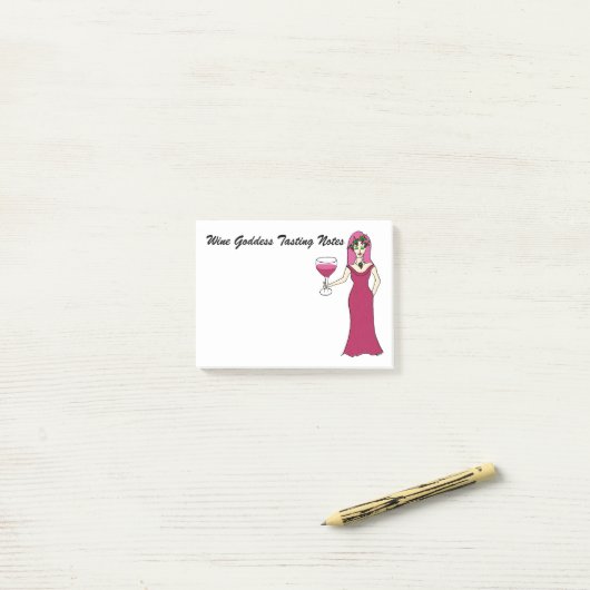 Nota's voor tests van Wine Goddess Post-it® Notes (Op bureau)