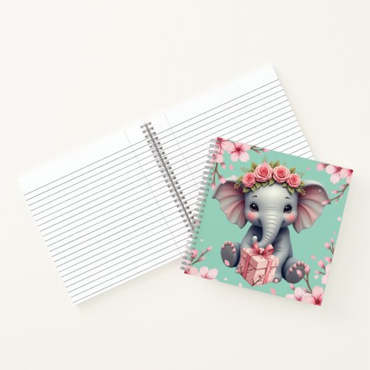 Note book with elephant design. notitieboek (Binnen)