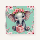 Note book with elephant design. notitieboek (Voorkant)