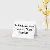 Note card about kindness, respect & not giving up kaart (Gele Bloem)