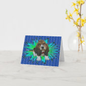 Note Card Baby Basset Hound Sheldon Kaart (Gele Bloem)