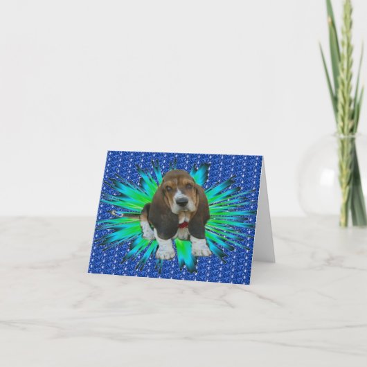 Note Card Baby Basset Hound Sheldon Kaart (Voorkant)