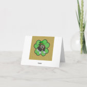 Note Card Basset Hound Happy St.Patrick's Clover Kaart (Achterkant)