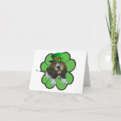 Note Card Basset Hound Happy St.Patrick's Clover Kaart (Voorkant)