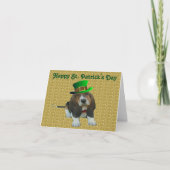 Note Card Basset Hound Happy St.Patrick's Kaart (Voorkant)
