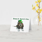 Note Card Basset Hound Happy St.Patrick's Kaart (Gele Bloem)