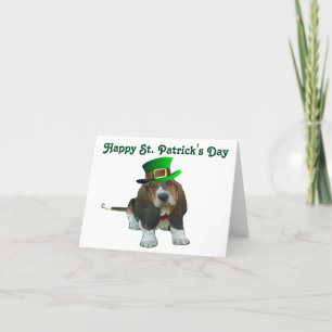 Note Card Basset Hound Happy St.Patrick's Kaart