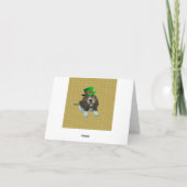 Note Card Basset Hound Happy St.Patrick's Kaart (Achterkant)