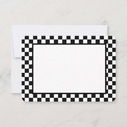 Note Card-Black & White Checkers Notitiekaartje (Voorkant)