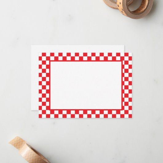 Note Card-Checkers Notitiekaartje (Voorkant / Achterkant in situ)