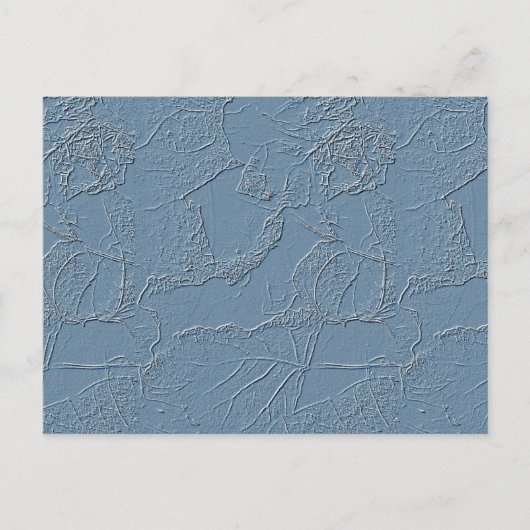 Note card in blue abstract leaf nature design briefkaart (Voorkant)