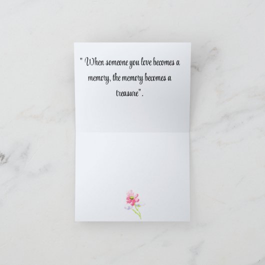 Note Card : In Sympathy Kaart (Binnen)