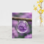 Note Card Lilac Blossom Reflected in Raindrop Kaart (Gele Bloem)