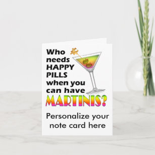 Note Card - Martinis v. Happy Pills Kaart