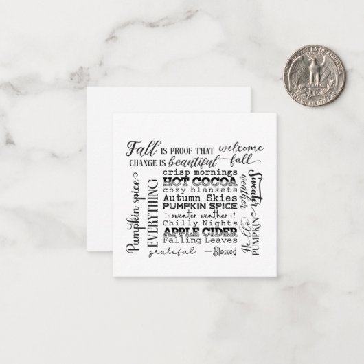 Note Card Notitiekaartje (Voorkant / Achterkant in situ)