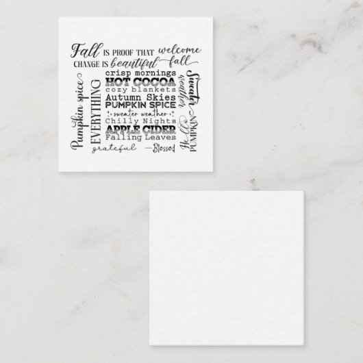 Note Card Notitiekaartje (Voorkant / Achterkant)