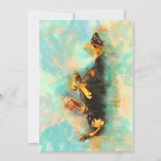 Note Card - Rolling Doberman Pinscher Bedankkaart (Voorkant)