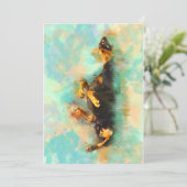 Note Card - Rolling Doberman Pinscher Bedankkaart (Staand voorkant)