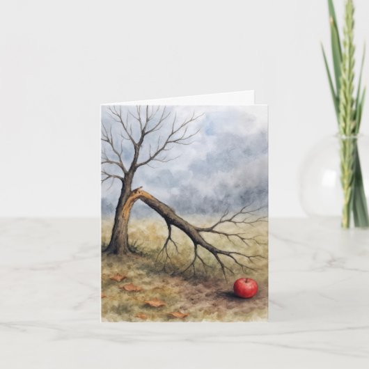 Note Card Watercolor Broken Apple Tree  Kaart (Voorkant)