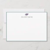 Note Cards Elegant Flat Modern Botanical Lavender Bedankkaart (Voorkant)