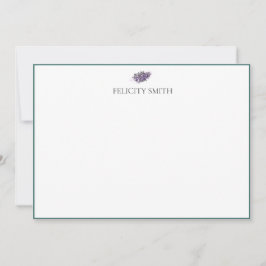 Note Cards Elegant Flat Modern Botanical Lavender Bedankkaart