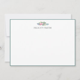 Note Cards Elegante Flat Moderne Botanische pioenr Bedankkaart