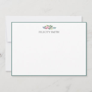 Note Cards Elegante Flat Moderne Botanische pioenr Bedankkaart